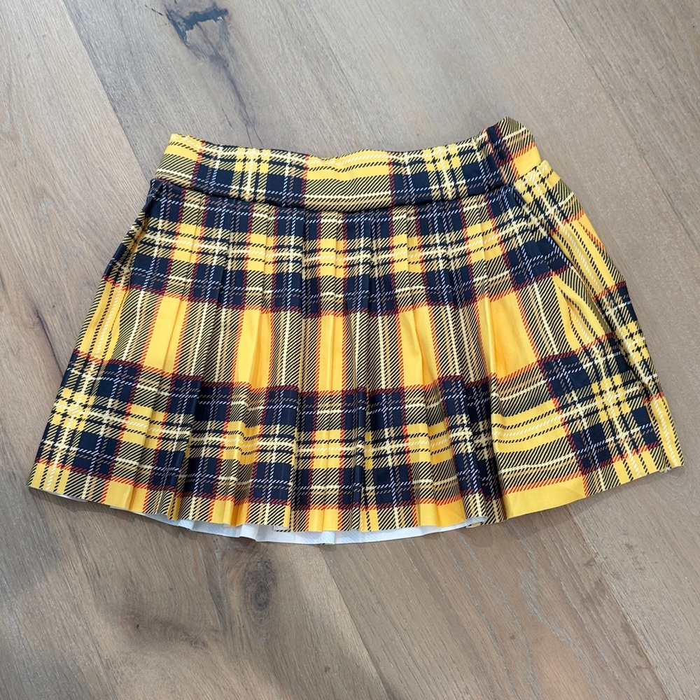 Yellow Plaid Mini Skirt